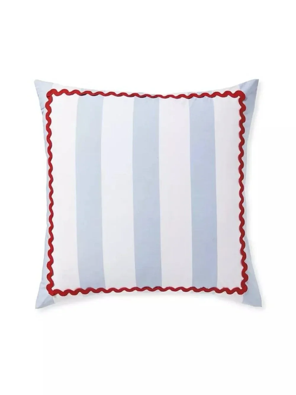 NEW Serena & Lily Beach Club Percale Stripe Euro Pillow Sham-Coastal Blue